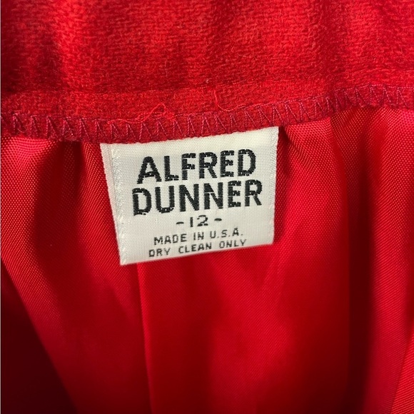 Vintage Alfred‎ Dunner Red 100% Wool Pencil Skirt - Picture 7 of 8